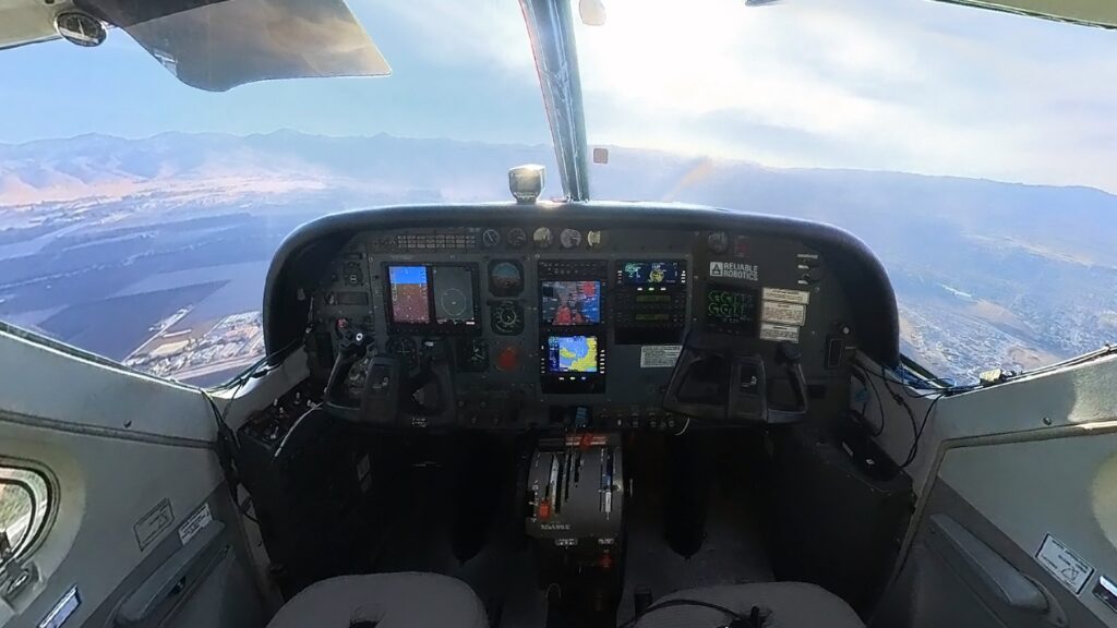 Cessna Caravan cockpit during autonomous test flight