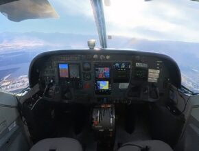 Cessna Caravan cockpit during autonomous test flight